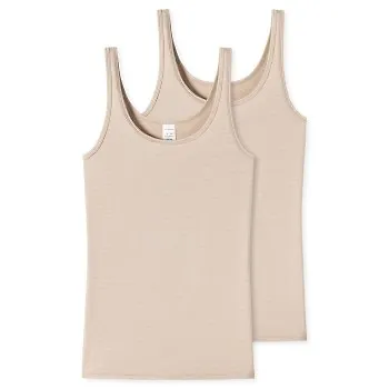 Schiesser 2P Modal Essentials Tank Tops Beige 36 Dam