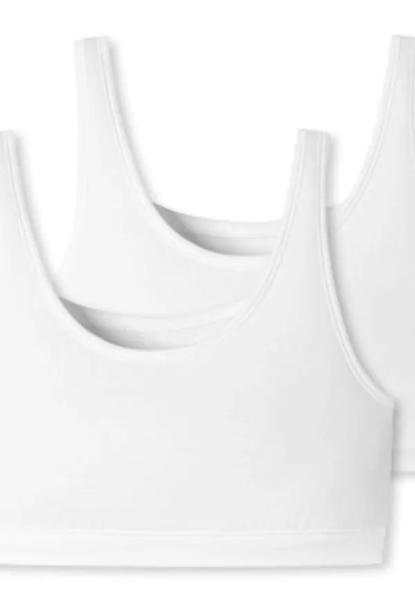 Schiesser BH 2P 95-5 Organic Cotton Bustier Top Vit bomull 34 Dam