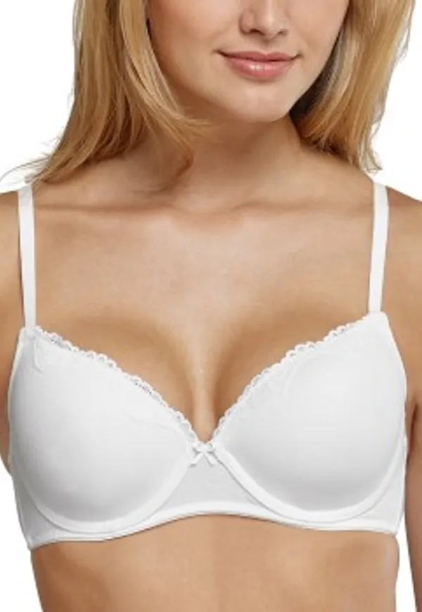 Schiesser BH Pure Cotton Underwire Bra Vit bomull D 80 Dam