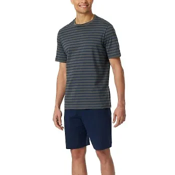 Schiesser Casual Essentials Short Sleeve Pyjama Grå bomull 3XL Herr