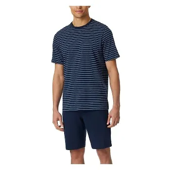 Schiesser Casual Essentials Short Sleeve Pyjama Mörkblå bomull Large Herr