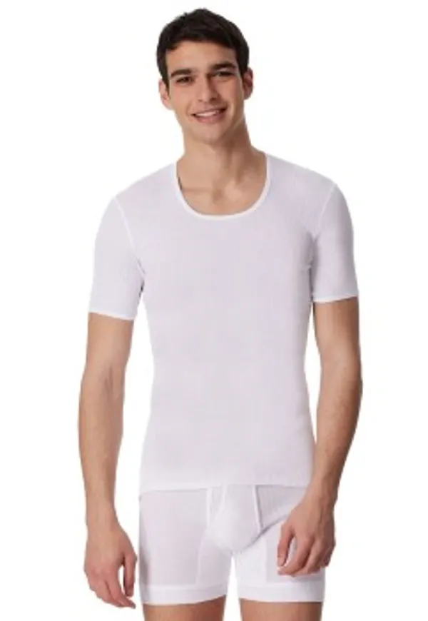 Schiesser Classics Short Sleeve Shirt 3XL-6XL Vit bomull 3XL Herr