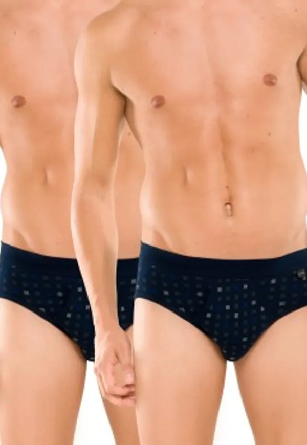 Schiesser Kalsonger 2P Essentials Sport Briefs With Fly Marin bomull Medium Herr