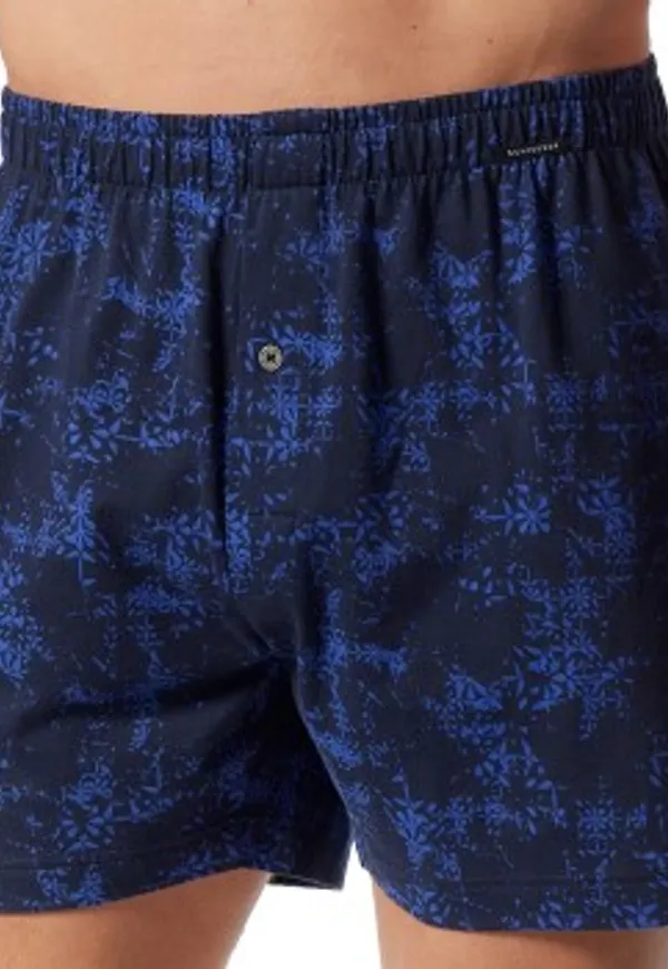 Schiesser Kalsonger 2P Fun Prints Boxer Shorts Blå Mönstrad bomull Large Herr