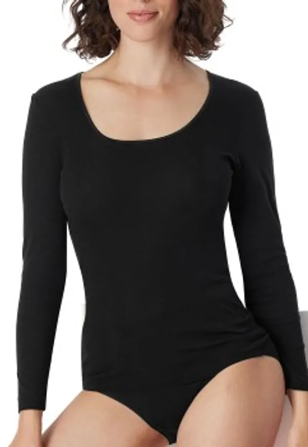 Schiesser Luxury Shirt Svart bomull 38 Dam
