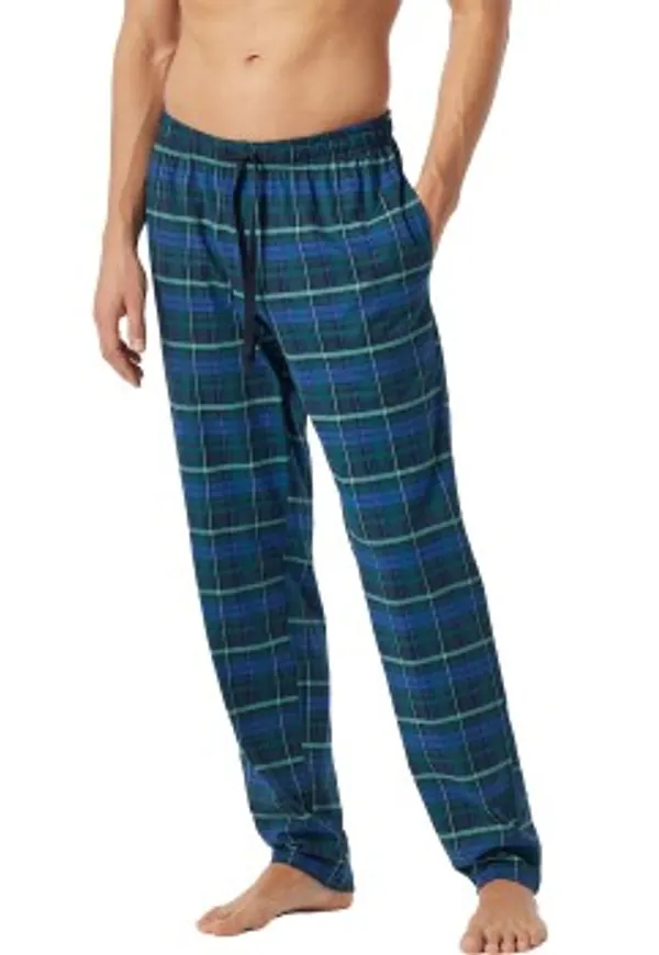 Schiesser Mix and Relax Long Organic Jersey Pants Blå/Grön bomull 3XL Herr