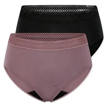Schiesser Trosor 2P Care Retro Period Pants Flerfärgad bomull 36 Dam