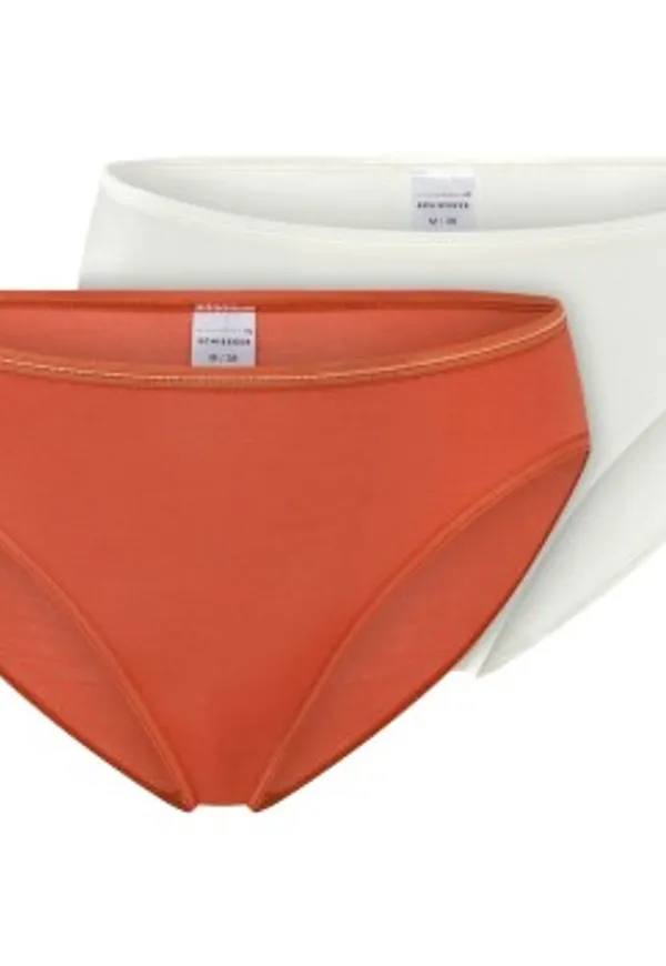 Schiesser Trosor 2P Modal Essentials Tai Colored Orange/Vit modal 38 Dam