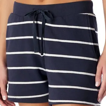 Schiesser Women Mix and Relax Cotton Shorts Marin Randig bomull 48 Dam