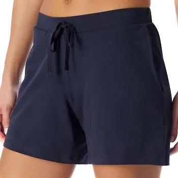 Schiesser Women Mix and Relax Cotton Shorts Mörkblå bomull 48 Dam