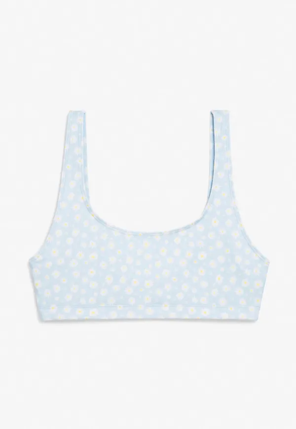 Scoop neck bikini top - Blue