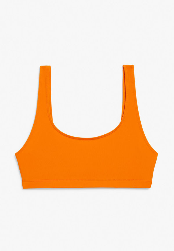 Scoop neck bikini top - Orange