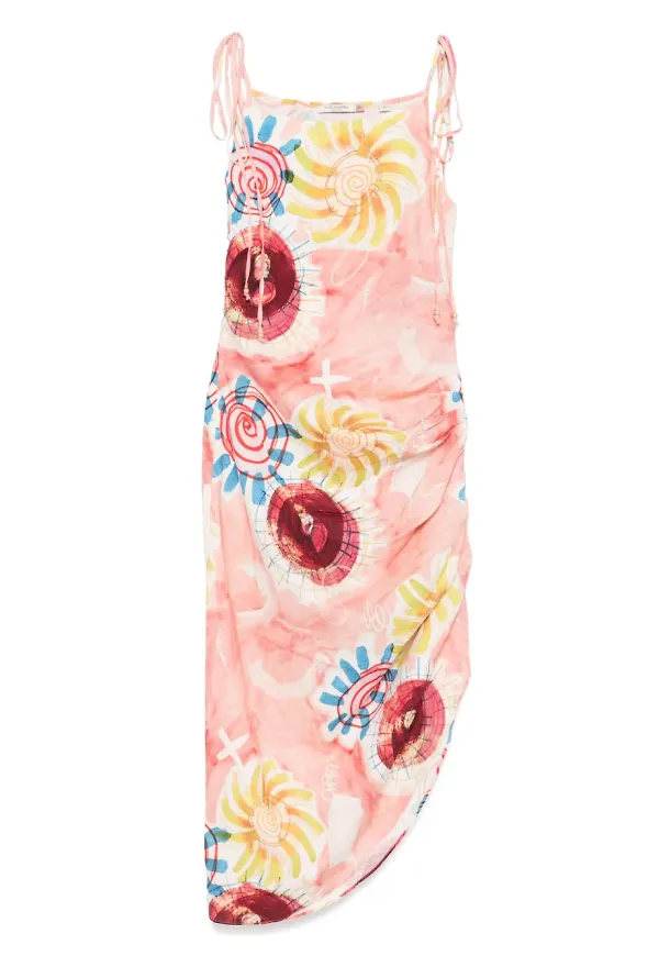 Scotch & Soda maxiklänning med abstrakt tryck - Rosa