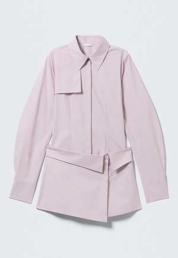 Sculpted Cotton Shirt Dress