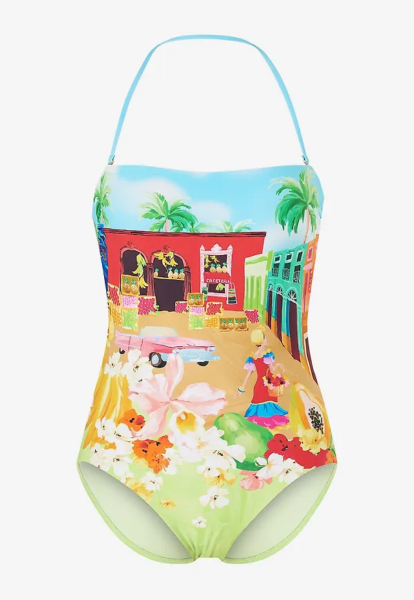 Seafolly - Baddräkt Bandeau One Piece - Flerfärgad