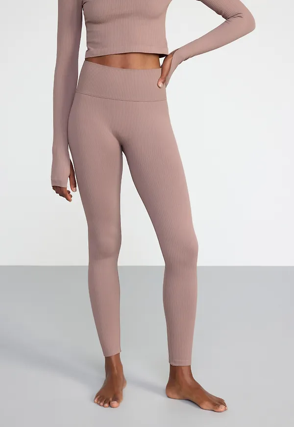 Seamless ribbade träningsleggings