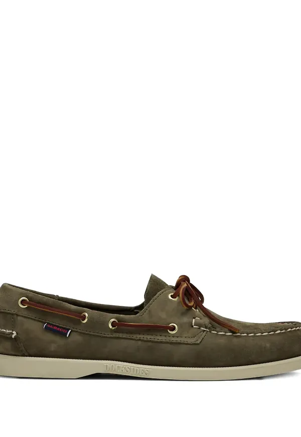 Sebago seglarskor i mocka - Grön