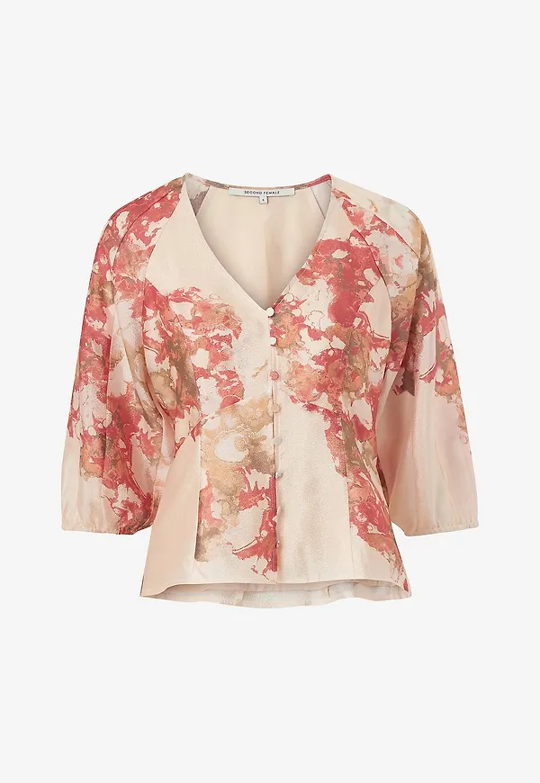 Second Female - Blus Lugana Fitted Shirt - Rosa