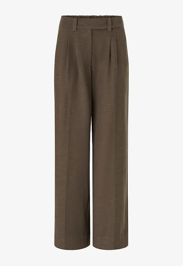 Second Female - Byxor Lino Trousers - Brun