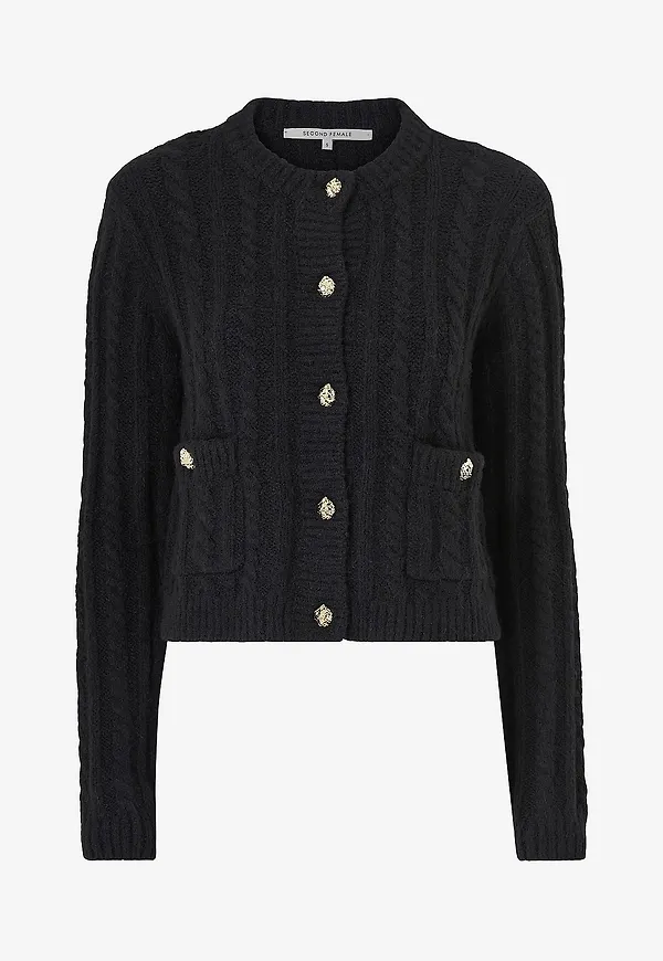 Second Female - Cardigan Karolina Knit - Svart