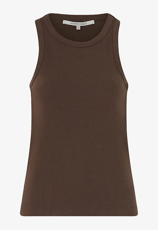 Second Female - Linne Gelina Tank Top - Brun