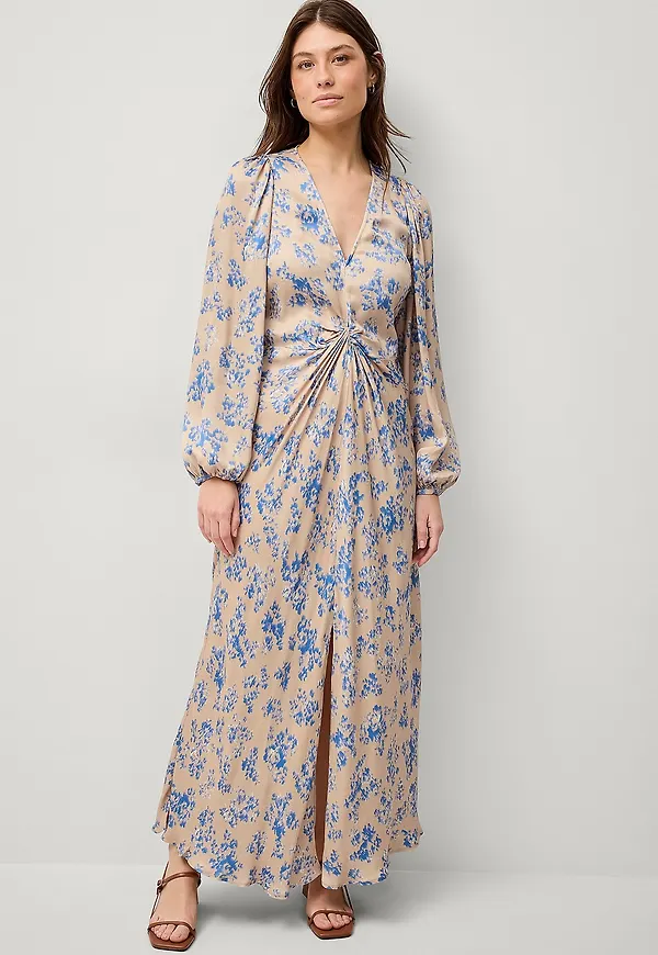 Second Female - Maxiklänning Riss Dress - Blå