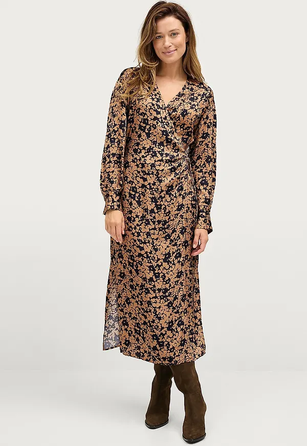 Second Female - Omlottklänning Vincent Wrap Dress - Brun