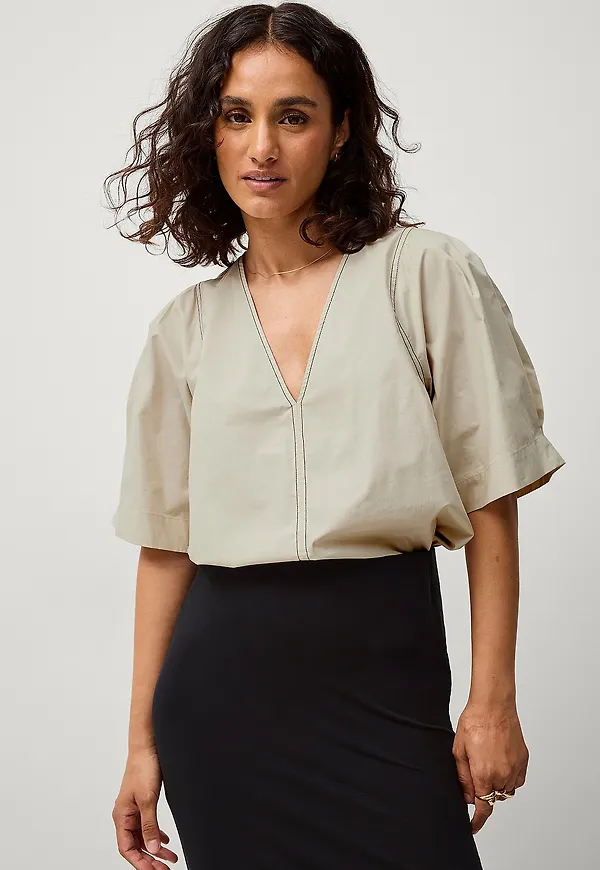 Second Female - Topp Larkini Blouse - Beige