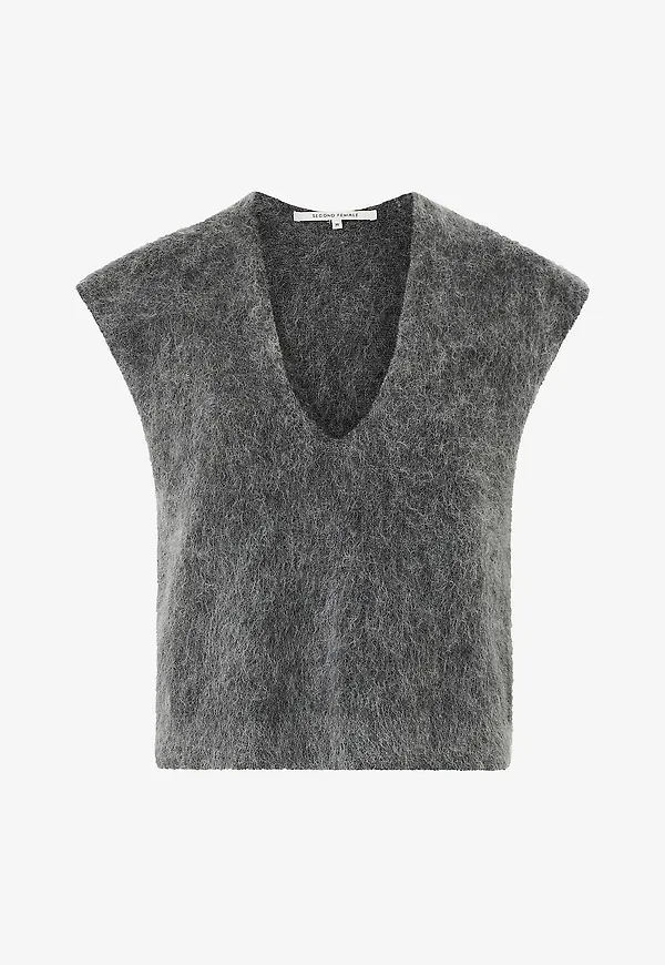 Second Female - Väst Camryn Knit Vest - Grå