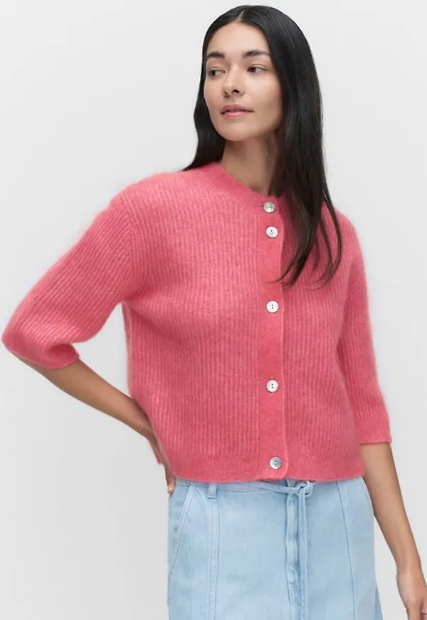 Second Female Andrea knit cardigan Tröjor SPICED CORAL Dam S