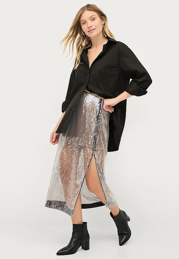 Second Female - Kjol Posh Long Skirt - Grå