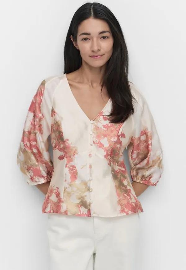 Second Female Lugana fitted shirt Blusar SPICED CORAL Dam XS
