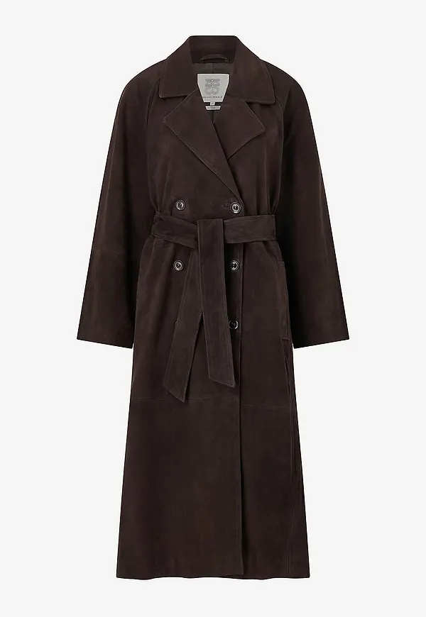 Second Female - Trenchcoat Noomi Suede - Brun