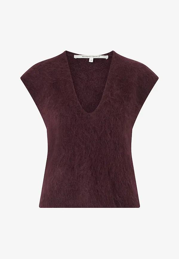 Second Female - Väst Camryn Knit Vest - Röd