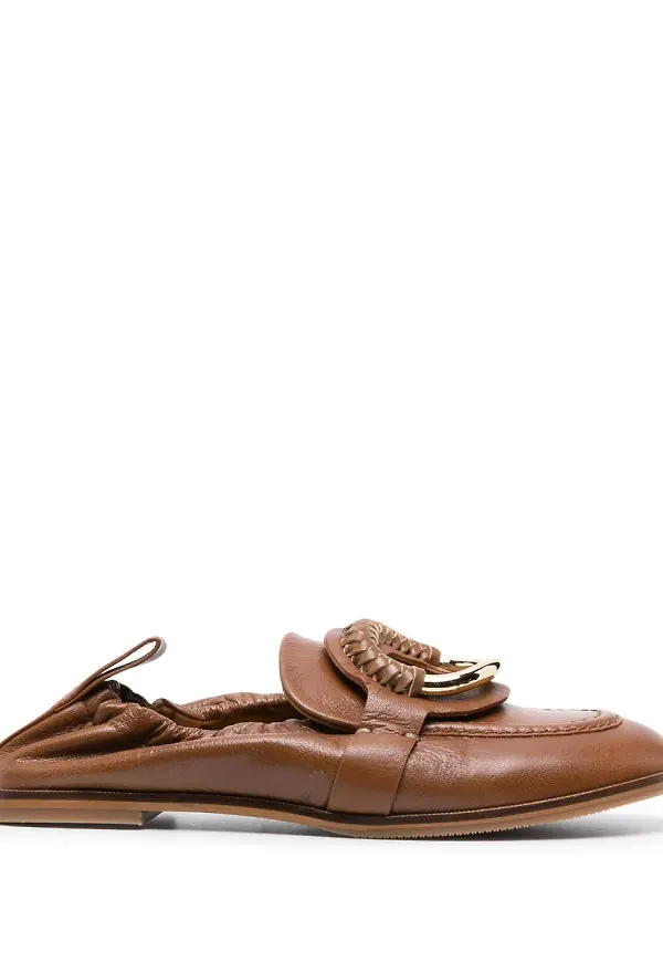 See by Chloé läderloafers med ringdetalj - Brun
