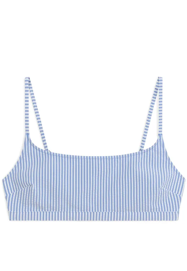 Seersucker Bikini Top - Blue