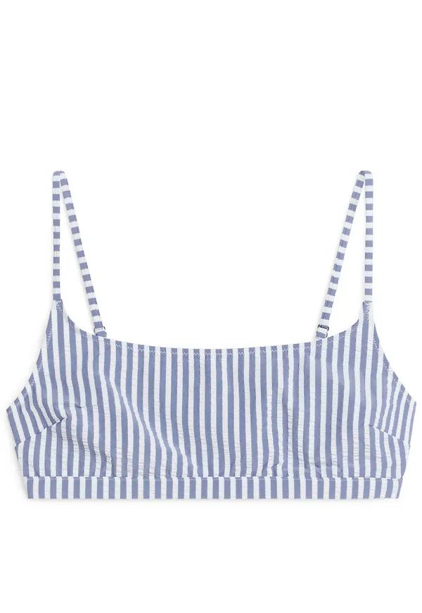 Seersucker Bikini Top - Blue