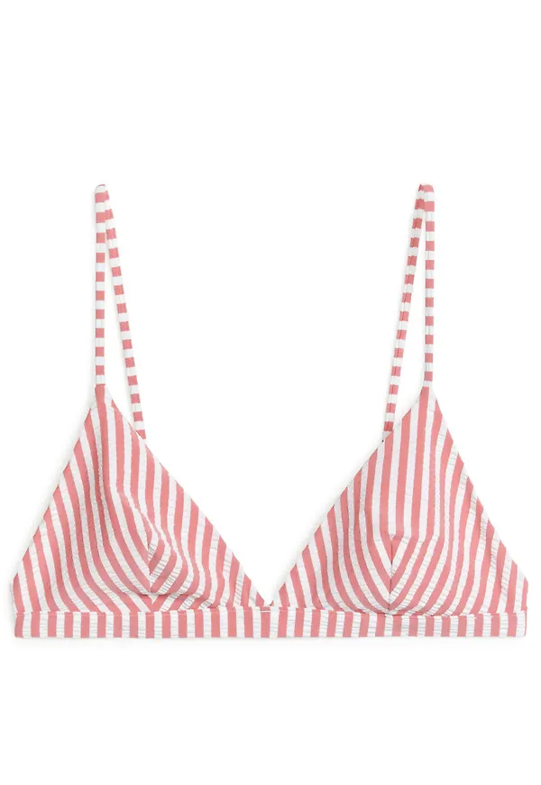 Seersucker Bikini Top - Red