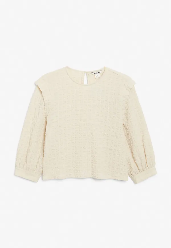 Seersucker blouse - Beige