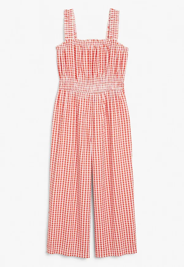 Seersucker jumpsuit - Orange