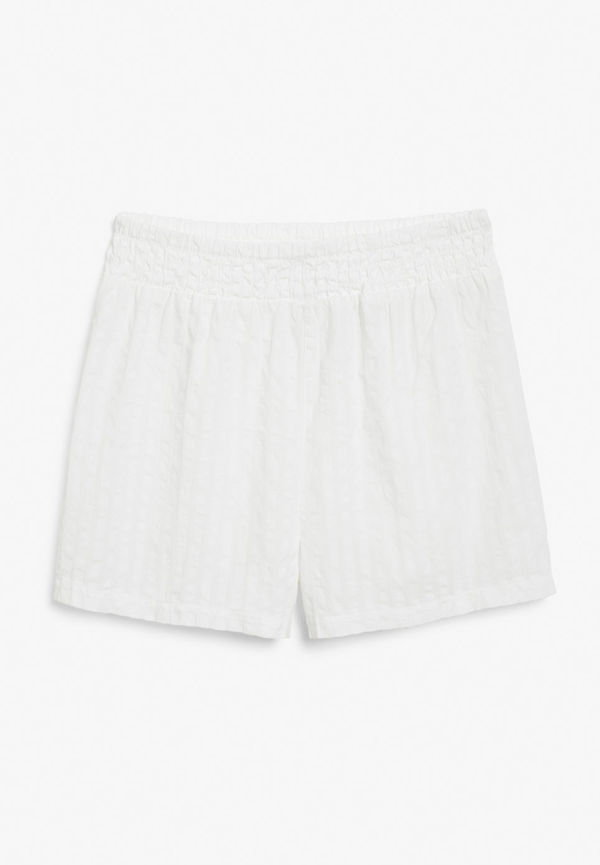 Seersucker shorts - White