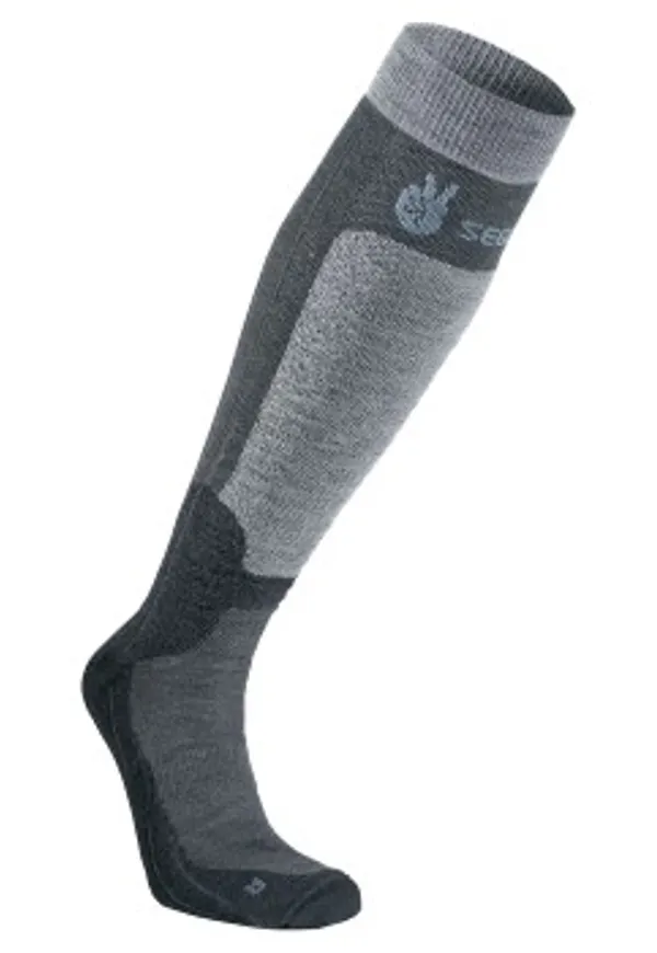 Seger Strumpor Byggmark Mid Compression Sock Svart/Grå Strl 34/36