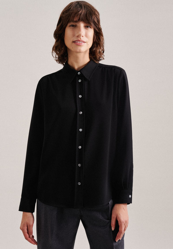 Seidensticker Shirt Blouse Regular Fit, Casualskjortor i storlek 36 och färg Svart