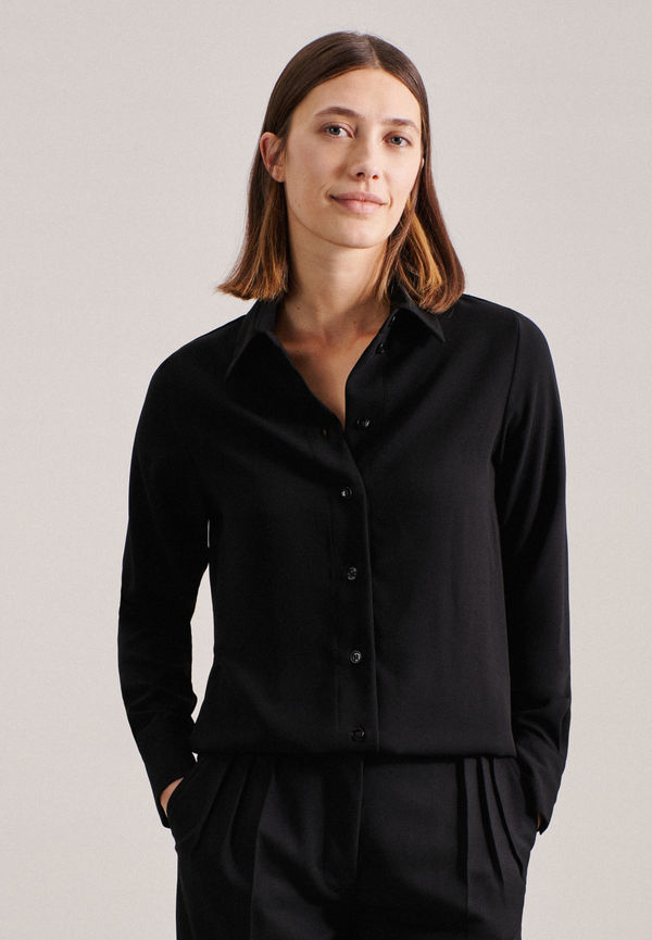 Seidensticker Shirt Blouse Regular Fit, Kostymskjortor i storlek 34 och färg Svart