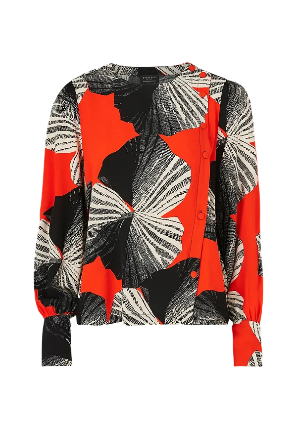 Selected FEMME - Blus slfKairi LS Shirt - Orange