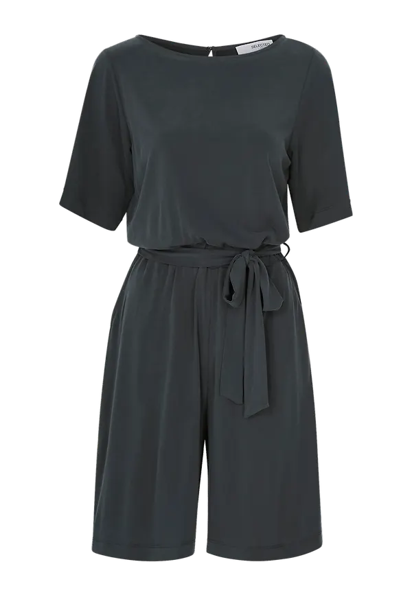 Selected FEMME - Byxdress slfMischa 2/4 Belted Playsuit - Svart