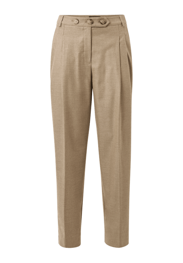 Selected FEMME - Byxor slfFran-Pongo HW Pant - Natur