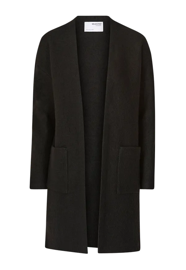 Selected FEMME - Cardigan slfDarla LS Knit - Svart