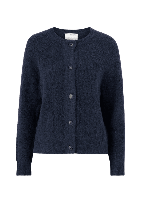 Selected FEMME - Cardigan slfLulu LS Knit Short - Blå - 34