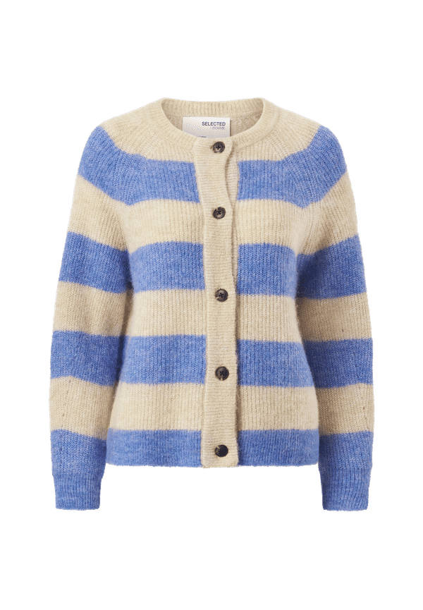 Selected FEMME - Cardigan slfLulu LS Knit Short - Blå - 34